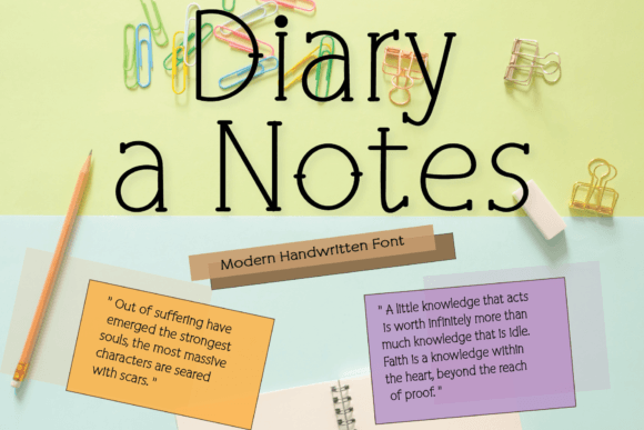 Diary a Notes: A Friendly Serif Typeface for Real Projects