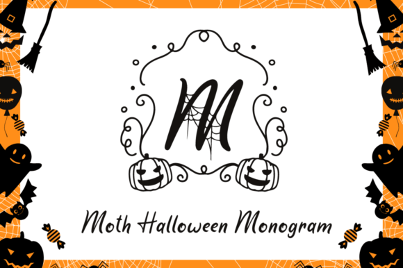 Moth Halloween Monogram: A Spooky Font for Your Brand
