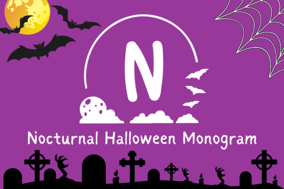 Nocturnal Halloween Monogram: A Spooky Font for Editorial Design