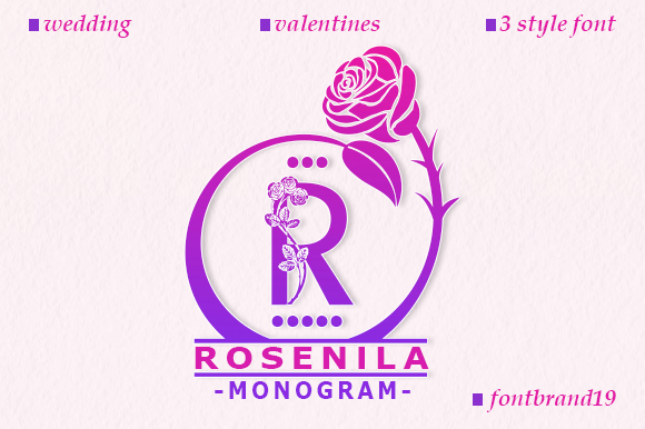 Rosenila Monogram: Decorative Font with Small Business Appeal